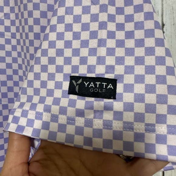 Yatta Golf Lavender Checkered Polo Shirt Size Small - Picture 4 of 7